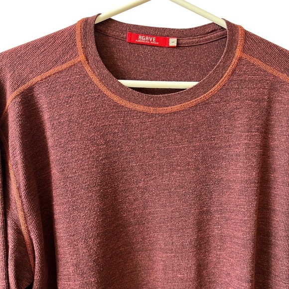 AGAVE WILLAS LONG SLEEVE CONTRAST STITCH TOP MENS LG CREWNECK PREPPY CASUAL - Picture 3 of 12